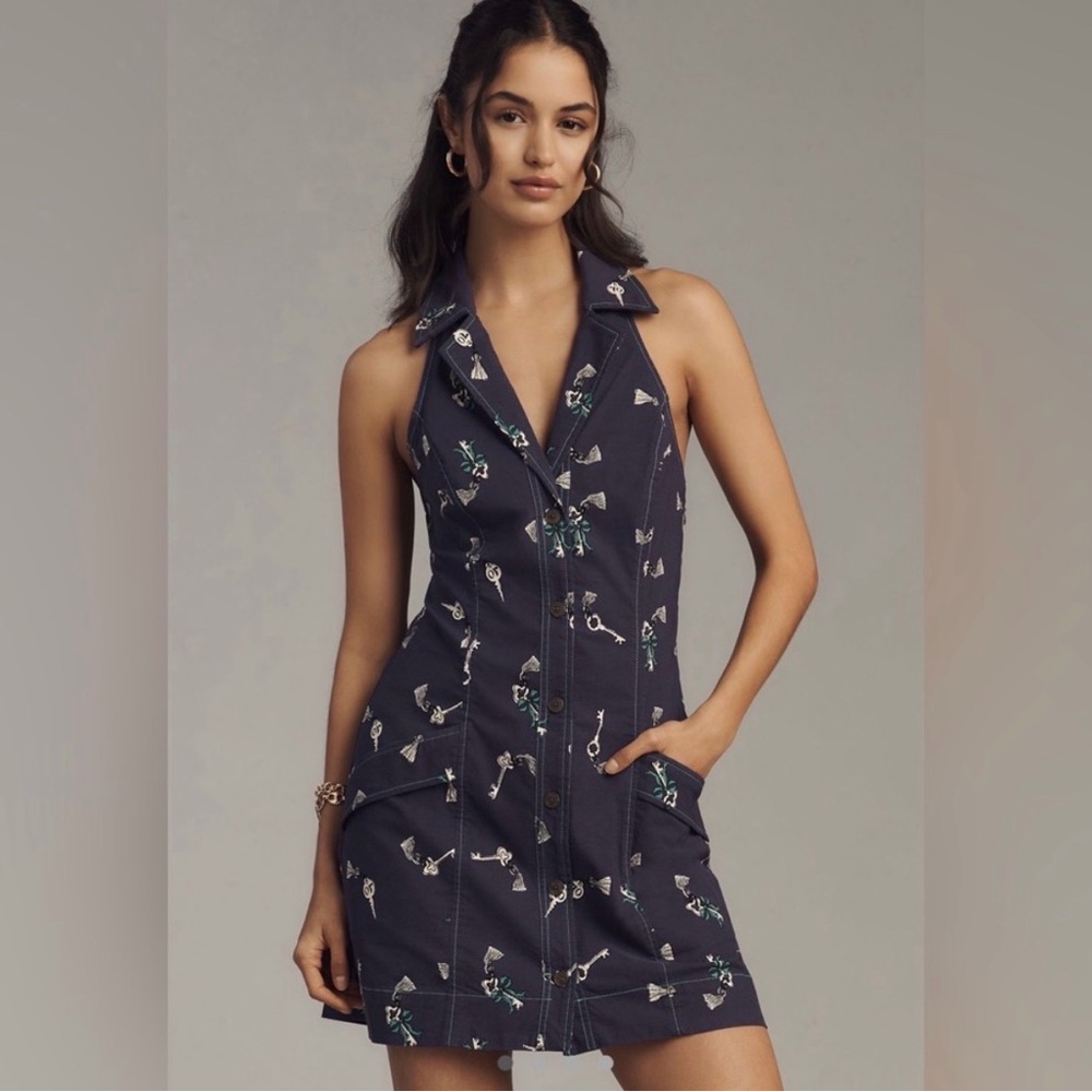Anthropologie Maeve Amelia Collared Mini Dress — XXS